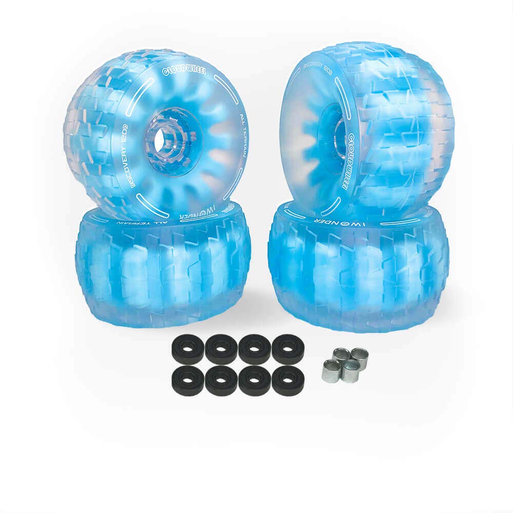 IWONDER Cloud Wheel 120mm Discovery Electric Skateboard Wheels Patented Damping Foam Core All Terrain Off Road Translucent Urethane Longboard Wheels（Not Applicable to Hub Motor