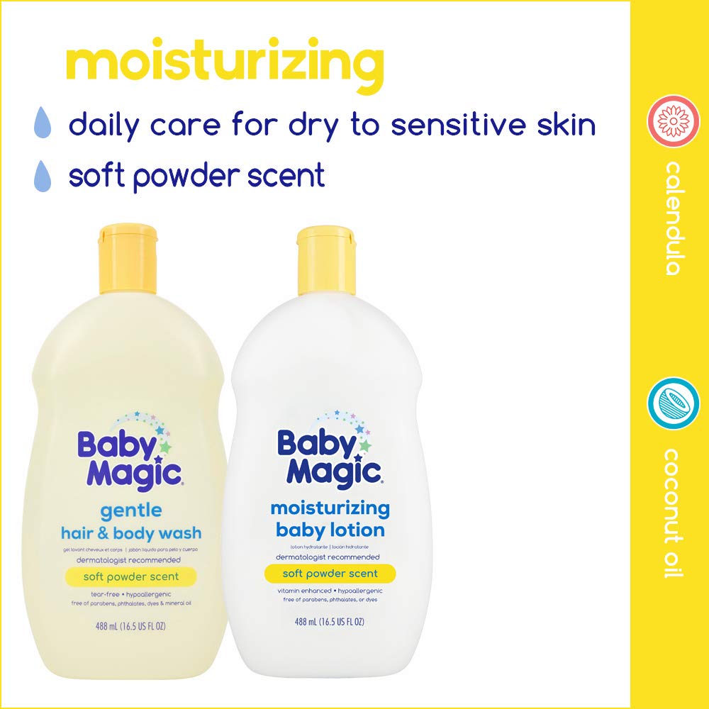 Baby Magic 2 In 1 Baby Wash & Shampoo, Calendula & Coconut, Calendula Oil & Coconut Oil, 30 Fl Oz