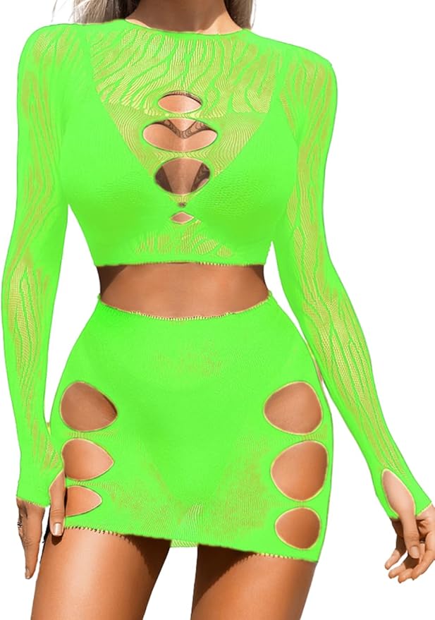 EHSUYAB Sexy Dancewear, Exotic Lingerie Two Piece Set, Club Party Outfits