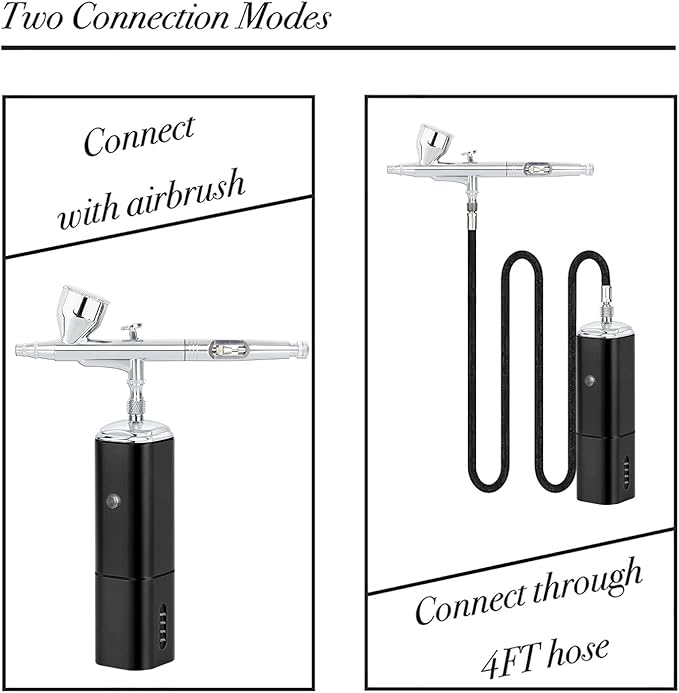 Casubaris cordless Portable Airbrush kit with Compressor,Rechargeable and replaceable auto Stop Dual Action air Brush Pen,Match Different Airbrush Guns for Barbers Model Painting Nail Art Craft Makeup