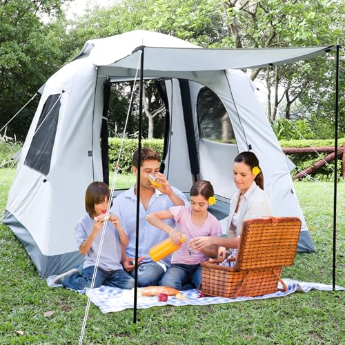 Quick Setup Tent,Automatic Inflatable Camping Tent,Easy Set up 3-4 Person Glamping Outdoor 4 Season Air Blow Up Tents, Rai...
