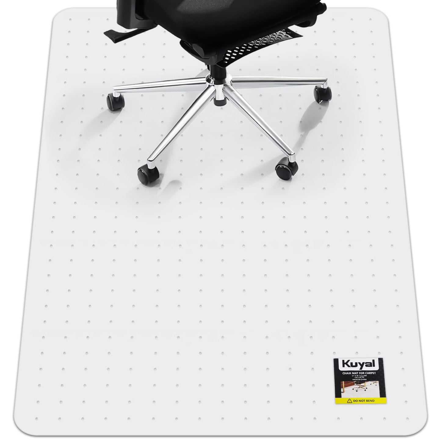 Kuyal Office Chair Mat for Carpet, 40x48 Clear Heavy Duty Computer Chair Mat, Under Desk Protector Carpeted Floors Mat, Easy Chair Movement,Ship Flat
