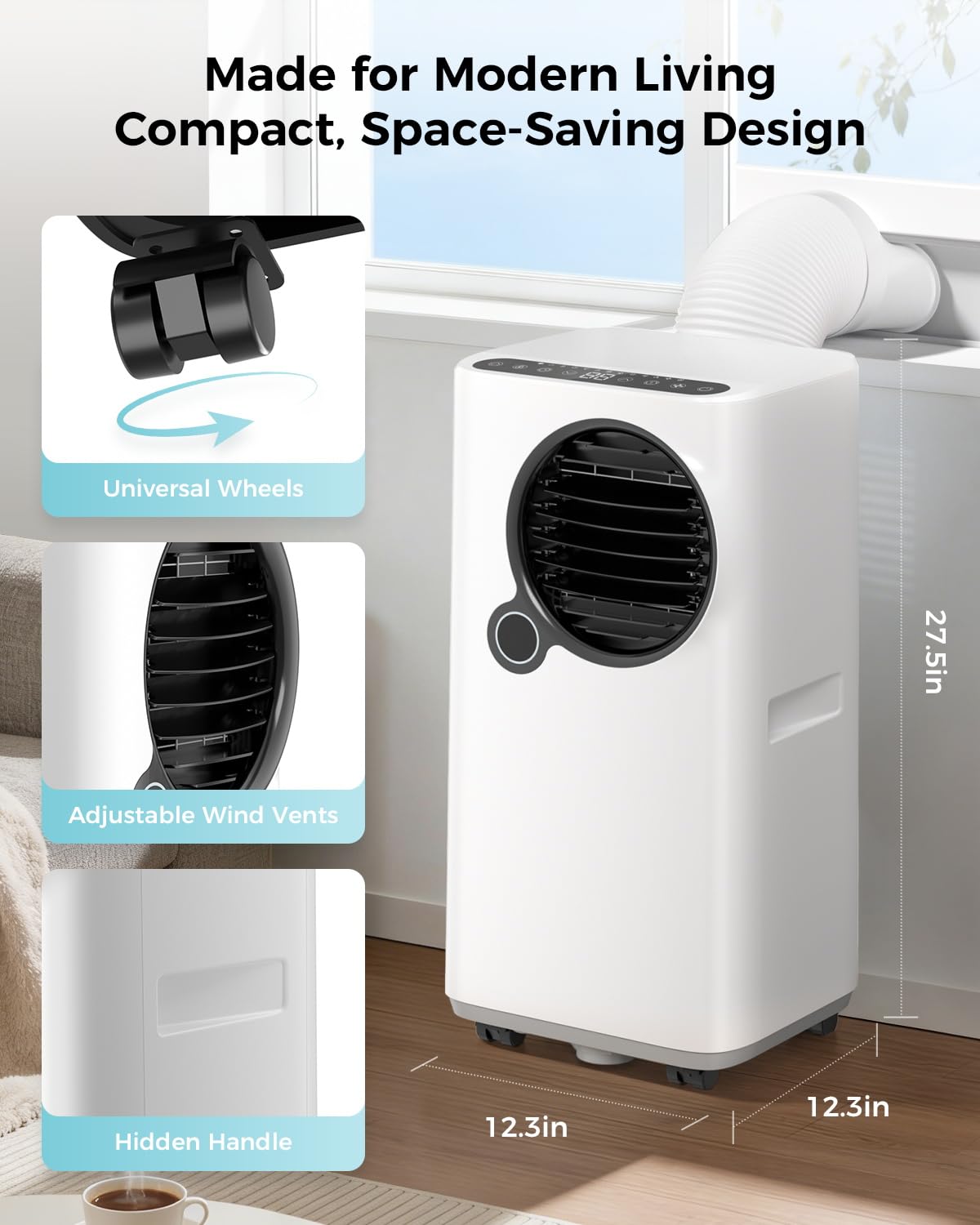 16,000 BTU Portable Air Conditioners for Large Rooms up to 750 Sq. Ft., 6-in-1 Smart Portable AC Unit with WiFi App, 50dB Quiet Sleep Mode, 24H Timer, Dehumidifier Fan for Bedroom, Living Room, Office