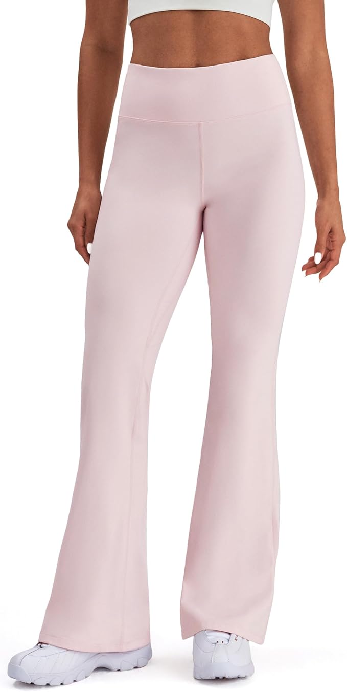 K-Swiss Flare Leggings for Women 32" - High Waist Wide Leg Bell Bottom Bootcut Yoga Pants for Casual Lounge
