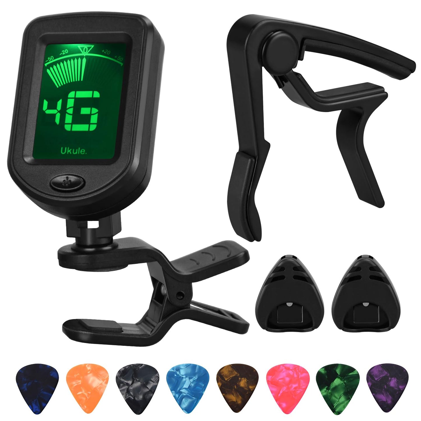 2 Set Guitar Capo Guitar Tuner Set, for Players and Beginners