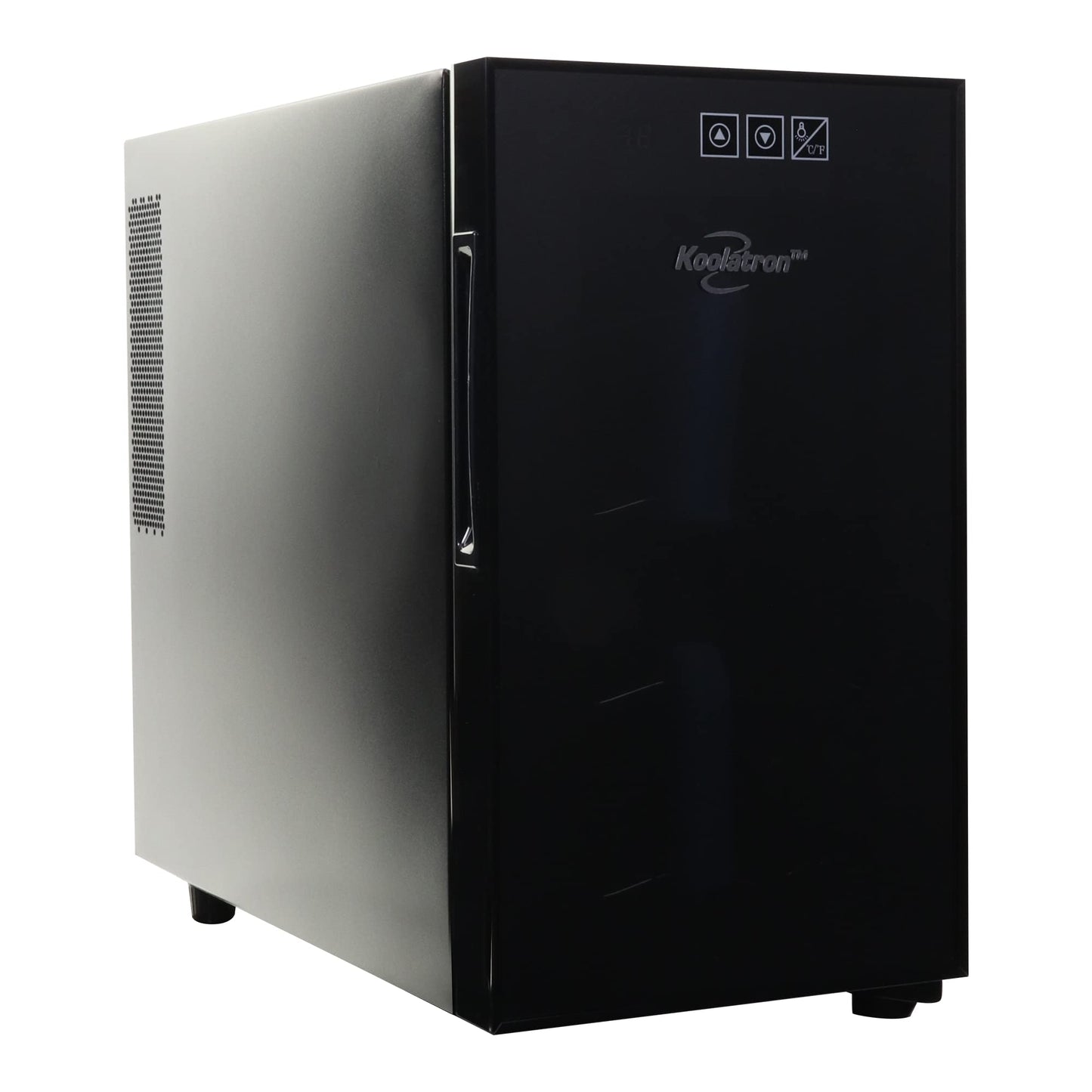 Koolatron 8 Bottle Wine Fridge – Freestanding Wine Cooler with Glass Door, 0.8 cu. ft (23 L), Beverage Can Refrigerator, Digital Temperature Control, Ideal for White, Red & Sparkling Wine, Champagne