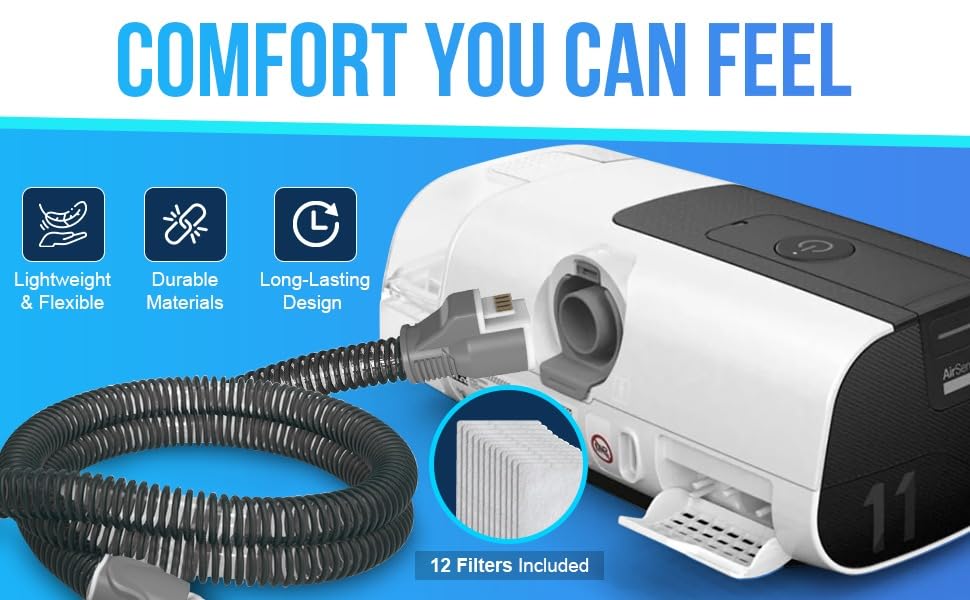 ArmiX AirSense 11 & AirCurve 11 Enhanced Heated CPAP Tubing 20 pcs filters – Compatible with Air Sense – Climate Line Tube for Humidified, Comfortable Sleep Apnea Therapy + 20 pcs filters