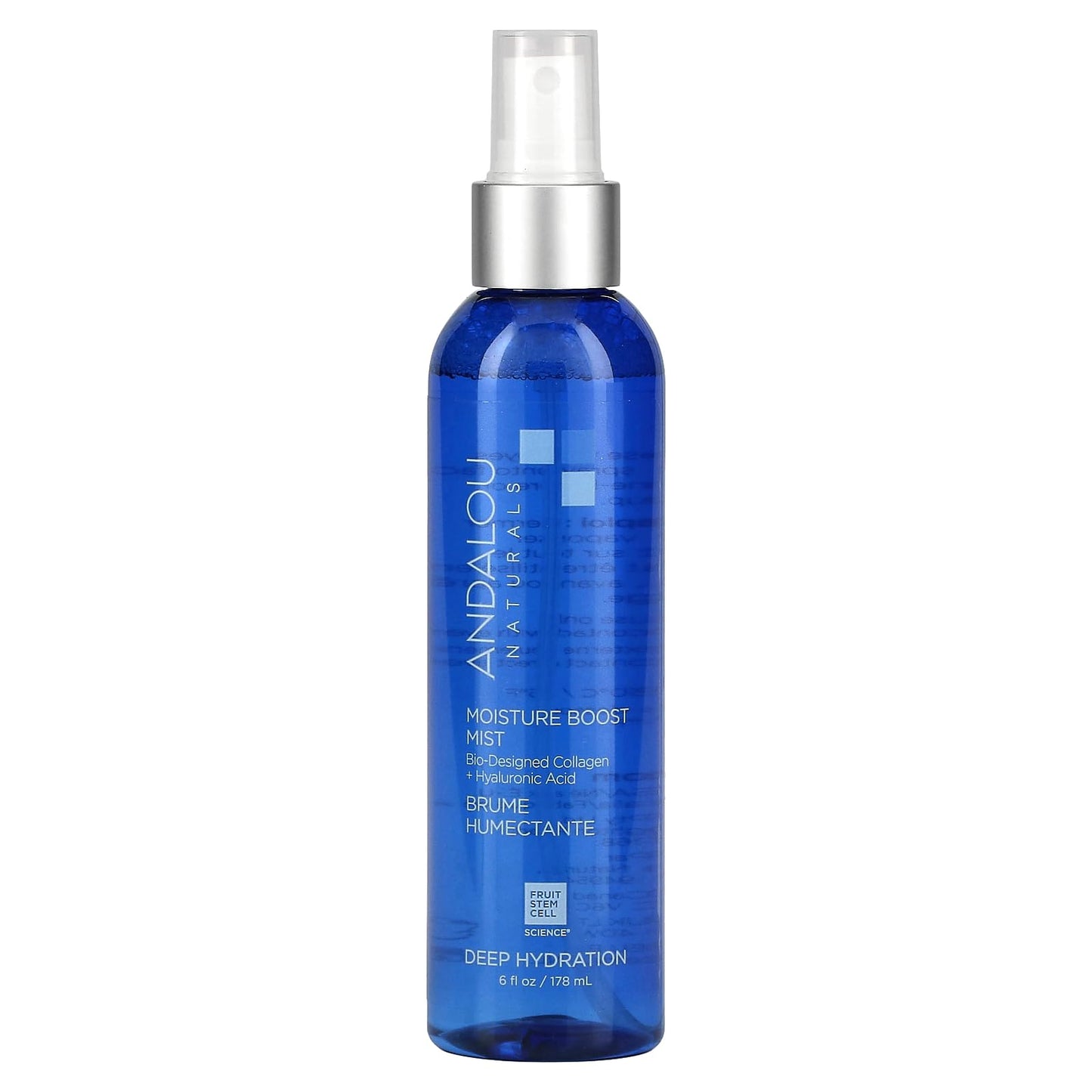Andalou Naturals Face Mist, Moisture Boost Facial Spray with Hyaluronic Acid & Collagen, Hydrating & Moisturizing Skin Care for