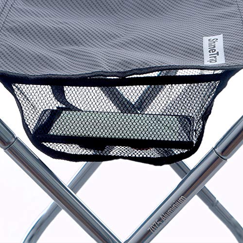 16in Tall Camping Stool, Folding Stool with Carry Bag, Aluminum Alloy Bracket, 1.5lbs Lightweight, Load Capacity to 200lb...