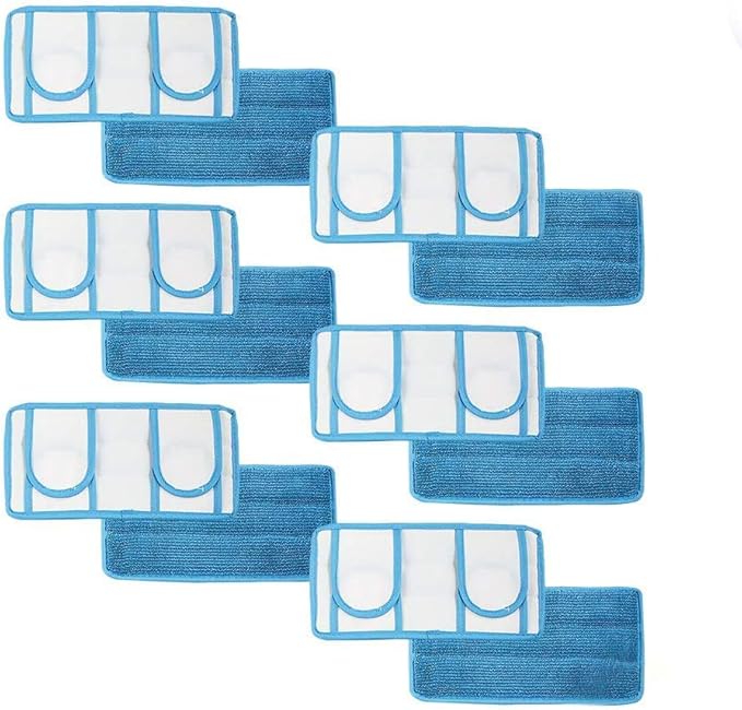 Microfiber Reusable Mop Pad | Durable Machine Washable Floor Cleaning Pads | Swiffer Compatible Dry Mop Pads (6 Pack)