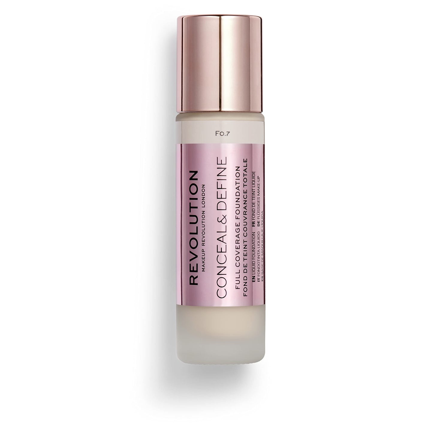 Revolution Beauty, Conceal & Define Foundation, Full Coverage, Long-Lasting Matte Finish, Vegan & Cruelty Free, F1 Fair Skin Ton