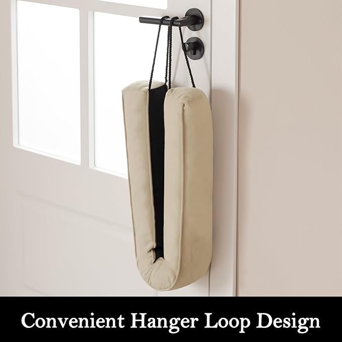 Sunolga 32" Door Draft Stopper Blocks Hot Cold Air with Removable Washable Cover for Gaps Up to 3", All-Season Noise and Wind Seal for The Bottom of Door and Window, Beige