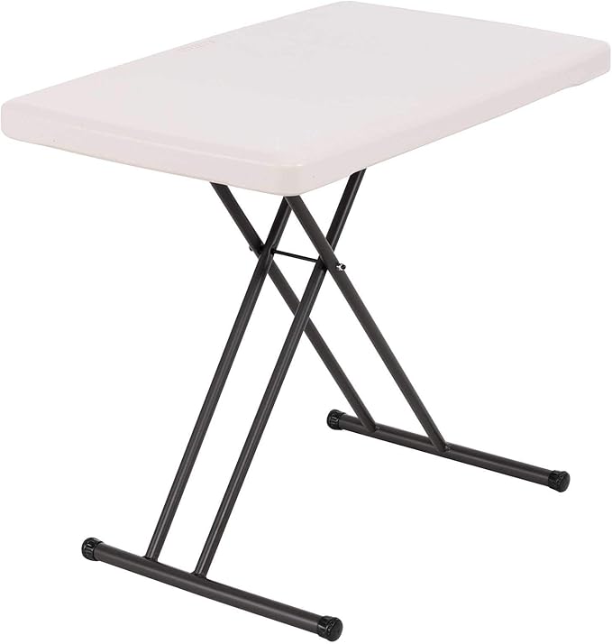 LIFETIME 28240 Adjustable Folding Laptop Table TV Tray, 30 Inch Almond