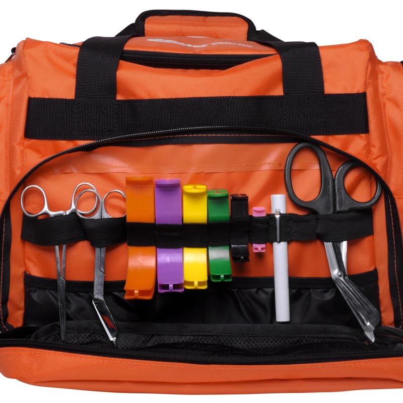 MFASCO Deluxe First Responder Medical Bag - Over 200 Emergency First Aid Supplies, Easy to Carry, Restock & Refill, Includ...