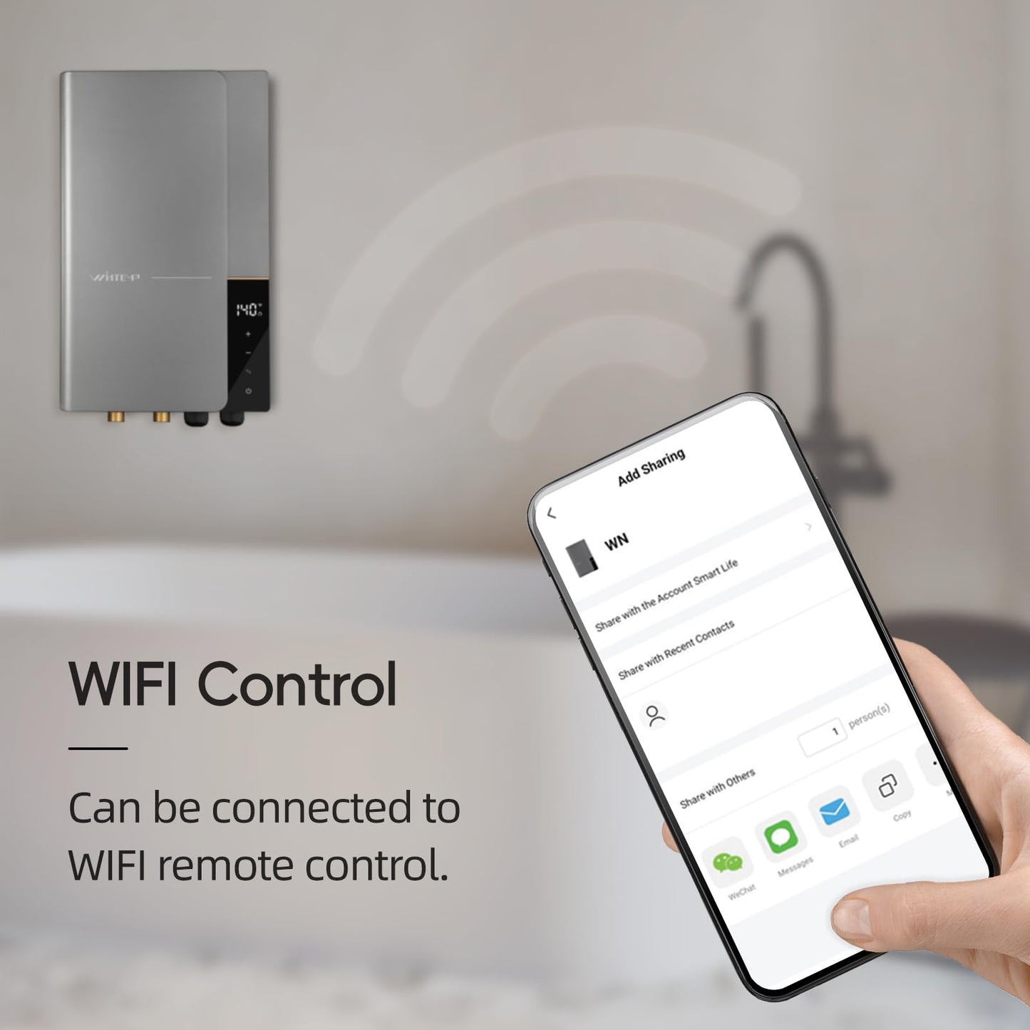 WINTEMP Tankless Water Heater Electric 27kW 240V, Whole House Instant Hot Water, Up to 6.3 GPM, Digital Self-Regulating System, Space-Saving Wall Mount, ETL Certified