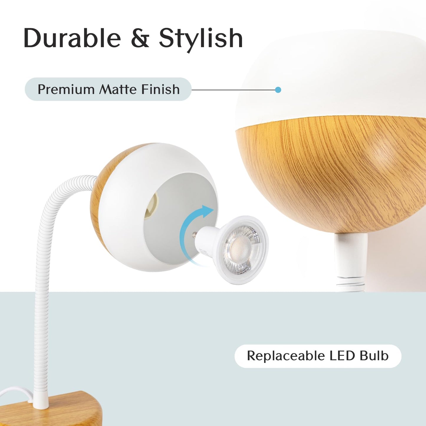 Solfres Patented Innovative Design Headboard Reading Light. No Drilling Book Light for Bedtime Reading. Dimmable LED Book Reading Lamp with Bulb. Movable & Flexible, Burlywood