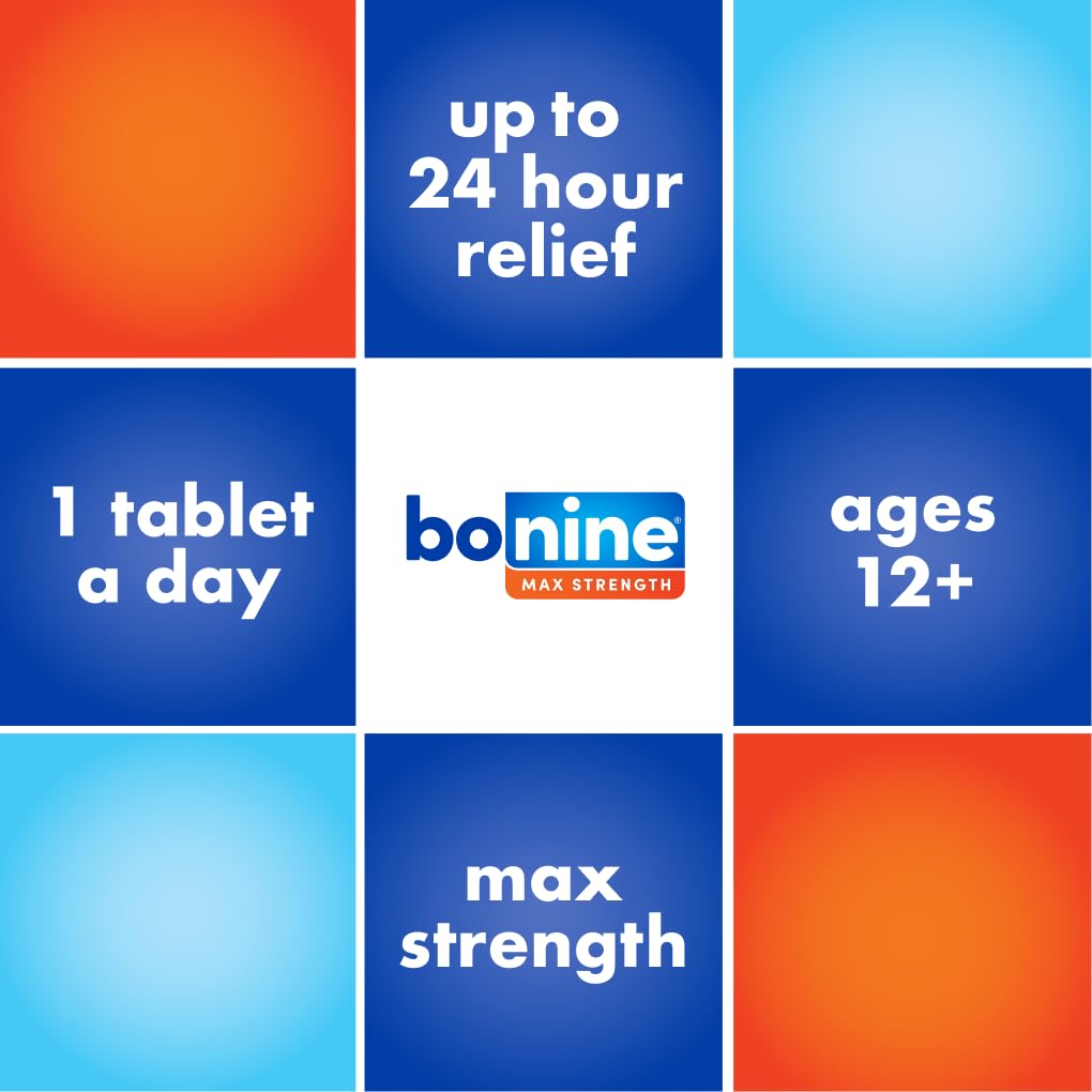 Bonine MAX Chewable for Motion Sickness Relief - with Meclizine HCL 50mg - Max Strength Formula to Treat Nausea or Motion Sickness - Cruise Essentials - Peppermint - 16 Chewable Tablets, 3 Pack