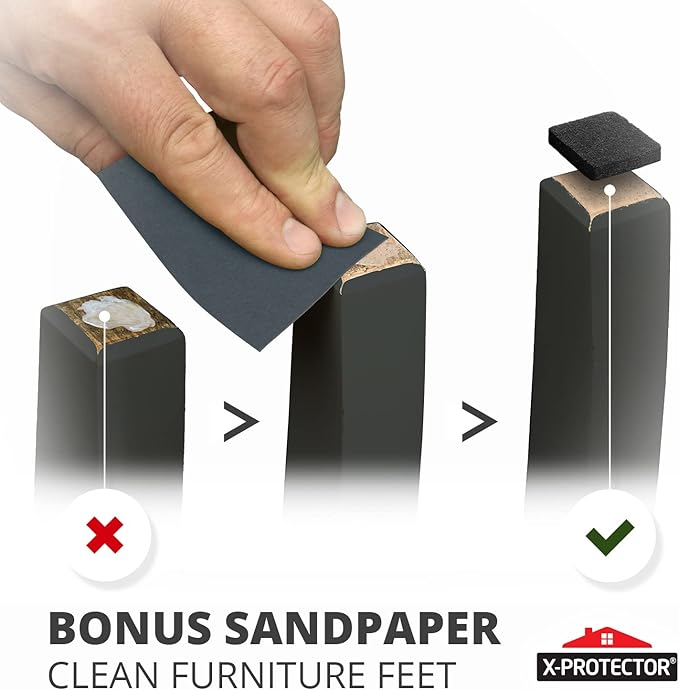Felt Furniture Pads X-PROTECTOR 10 PCS - Premium 8” x 6” x 1/5” Heavy Duty Black Felt Sheets! Cut Large Furniture Pads to The Size You Need - The Best Felt Floor Protectors for Any Hard Floor!
