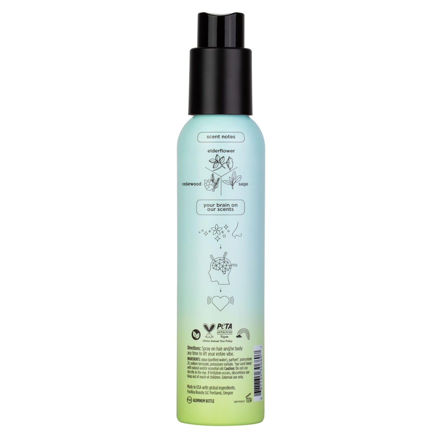 Pacifica Hair Mist Perfume & Full Body Spray for Women - Montana Sky Body Mist Fragrance w/Cedarwood, Elderflower, Black Pepper, Sage & Sandalwood Clean Beauty Alcohol-Free, Vegan & Cruelty-Free 5 oz