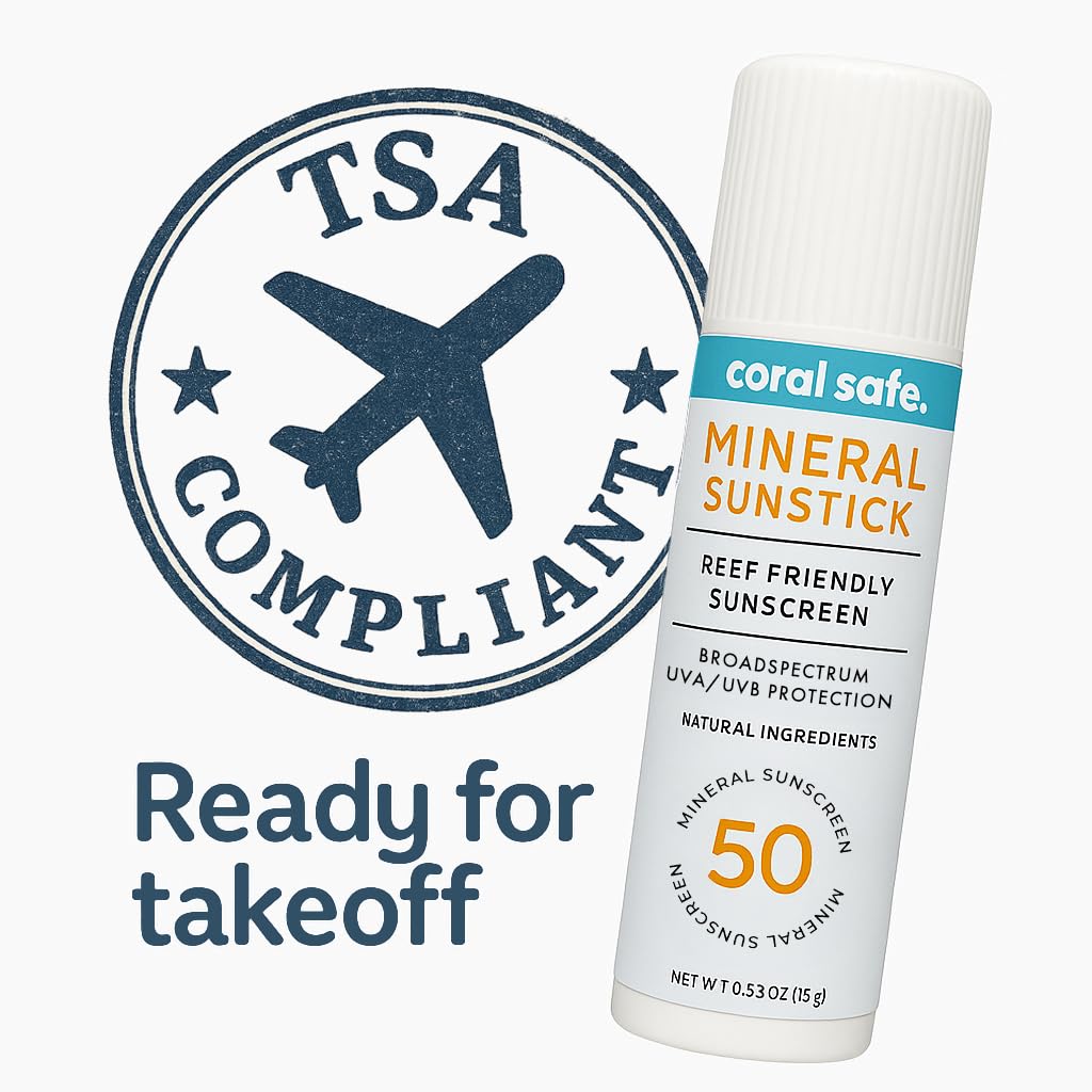 Reef Safe Sunscreen SPF 50 Facestick - Biodegradable, Hawaii & Mexico Approve, Zinc, Vitamin E, Oxybenzone & Octinoxate Free, Wa