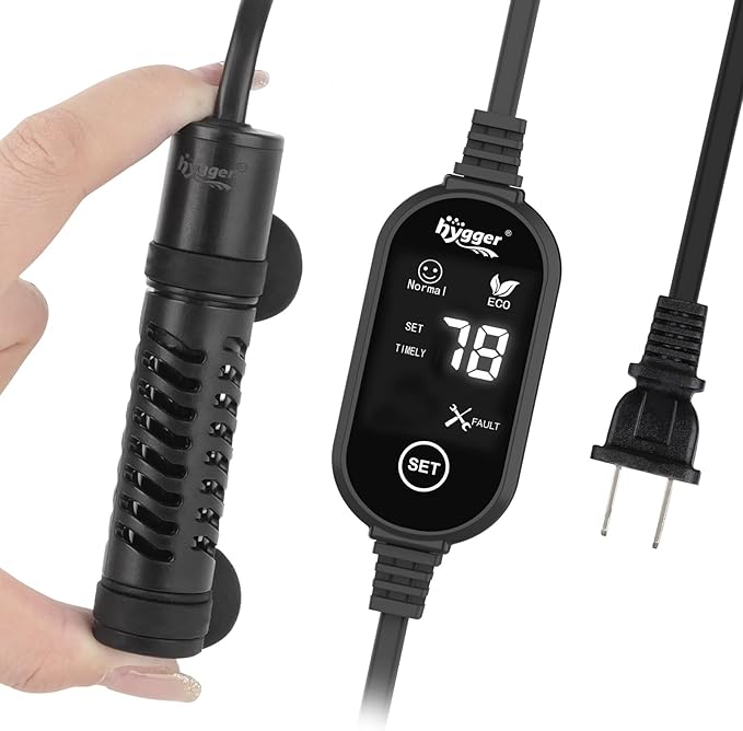 hygger Ceramic Submersible Aquarium Heater, New Explosion-Proof Fish Tank Water Heater with External Temp Controller Auto ...