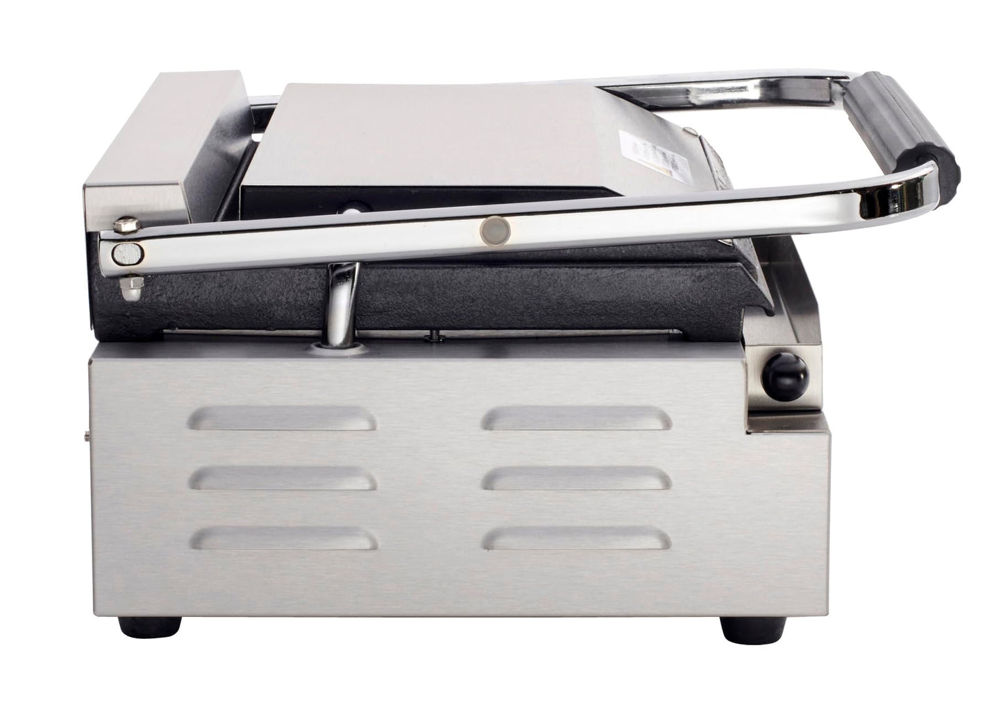Kratos Commercial Electric Panini Sandwich Grill with Grooved Top and Smooth Bottom Plates, 14" x 9" Cooking Surface, Commercial Countertop Panini Press, 120V, 1750W (29Y-022)