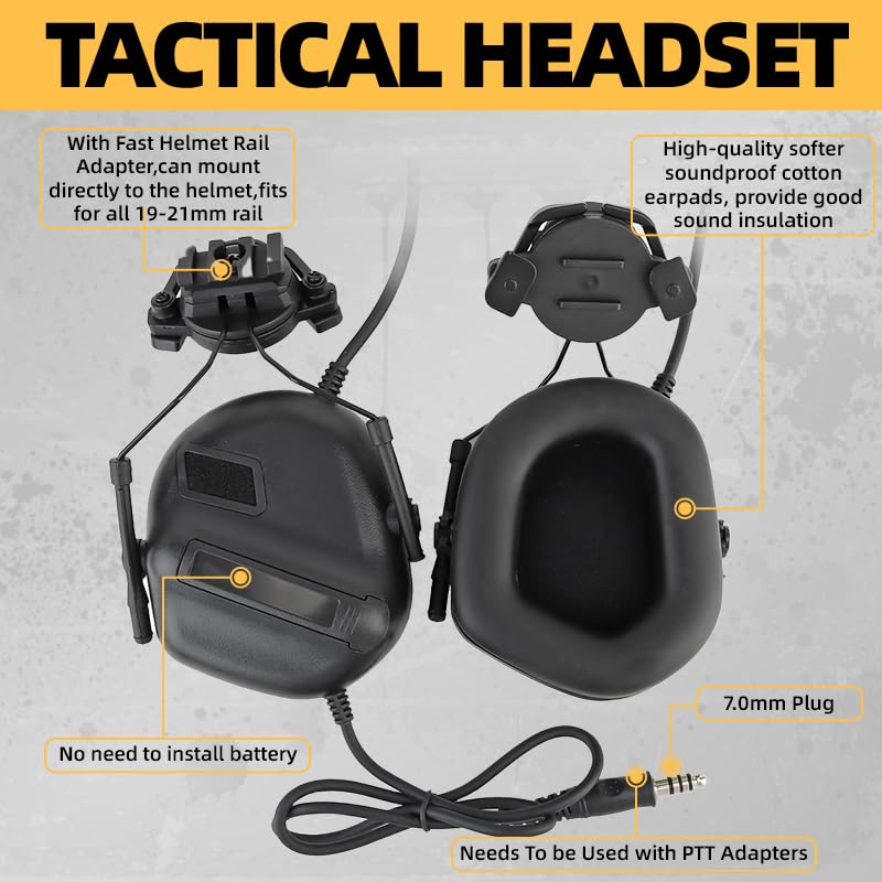 TUMHUTS Tactical Helmet with Headset,Adjustable Helmet with Helmet Cover and Fcae Mask for Cosplay Military Tactical Airso...