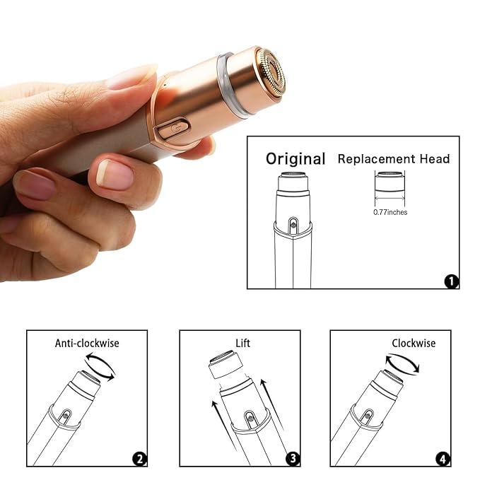 Replacement Heads Gen 3 for New Version Flawless Facial Hair Remover, Double Ring Blades Head for New Flawless, 6 pack