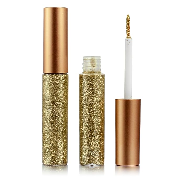 DekRion Glitter-Eyeliner,Gold Giltter-Eyeliner, Long-lasting Waterproof Eye-Glitter Makeup, Silver, Gold, Pink Green High-...