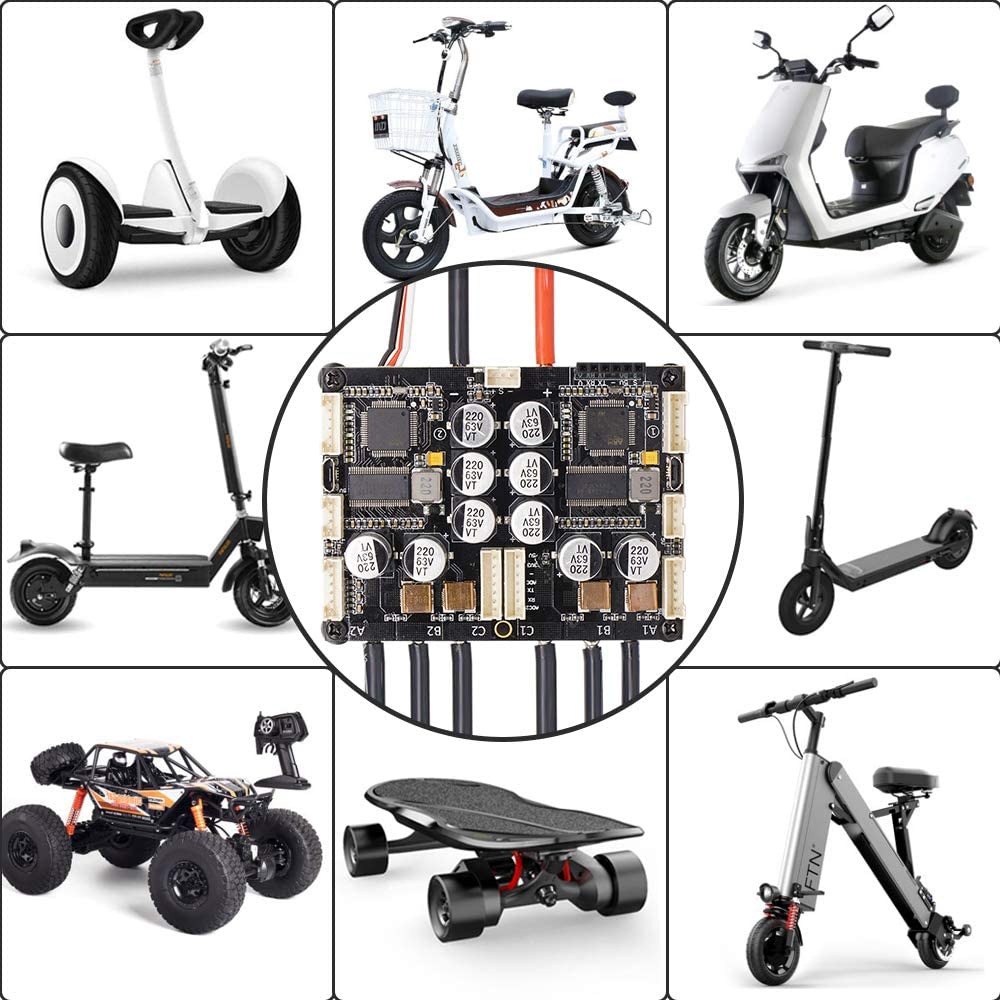 FLIPSKY Dual FSESC 4.20 Plus (Based on ESC) with Anti-Spark Switch Integrated Anodized Aluminum Heatsink Skateboard Electric Speed Controller E-Bike Longboards Skateboarding DIY ESC