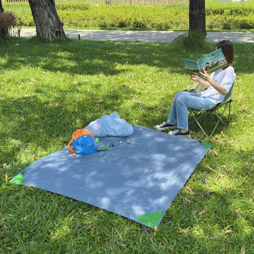 Pocket Beach Blanket Small Foldable Picnic Mat Portable Lightweight Camping Tarp Tent Blankets Washable Rug Quick Dry Comp...