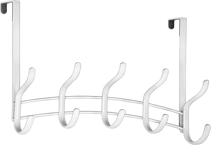 LYNK Professional® Home™ Over Door Hooks Rack - 10 Hook Over Door Hanger - Over Door Towel Rack - Hanging Towels or Clothes - for Bathroom, Bedroom or Laundry Room – Lifetime Ltd. Warranty - White