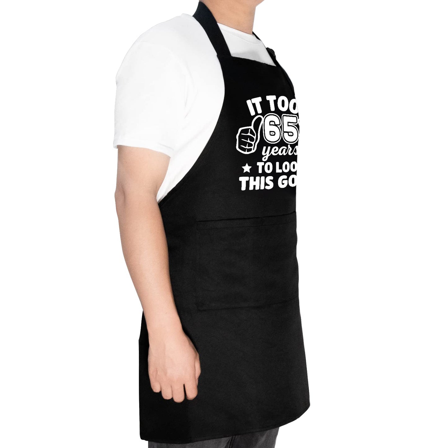 65th Birthday Gifts for Men Women, 1960 Happy 65th Birthday Gift Ideas, 65 Chef Aprons for Men with 3 Pockets, Funny Cooking Aprons for 65 Years Old Man, Women, Dad, Mom, Husband, Wife, Friends