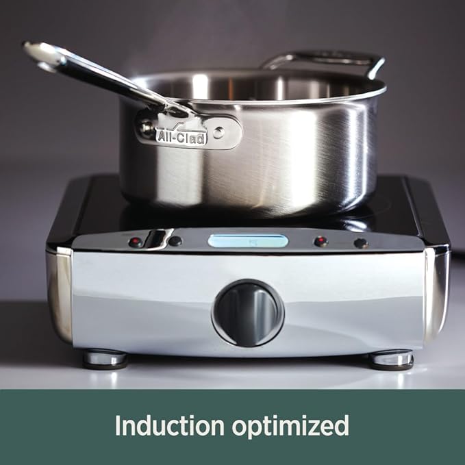 All-Clad D5 5-Ply Stainless Steel Cookware Set 5 Piece Induction Oven Broiler Safe 600F Pots and Pans Silver