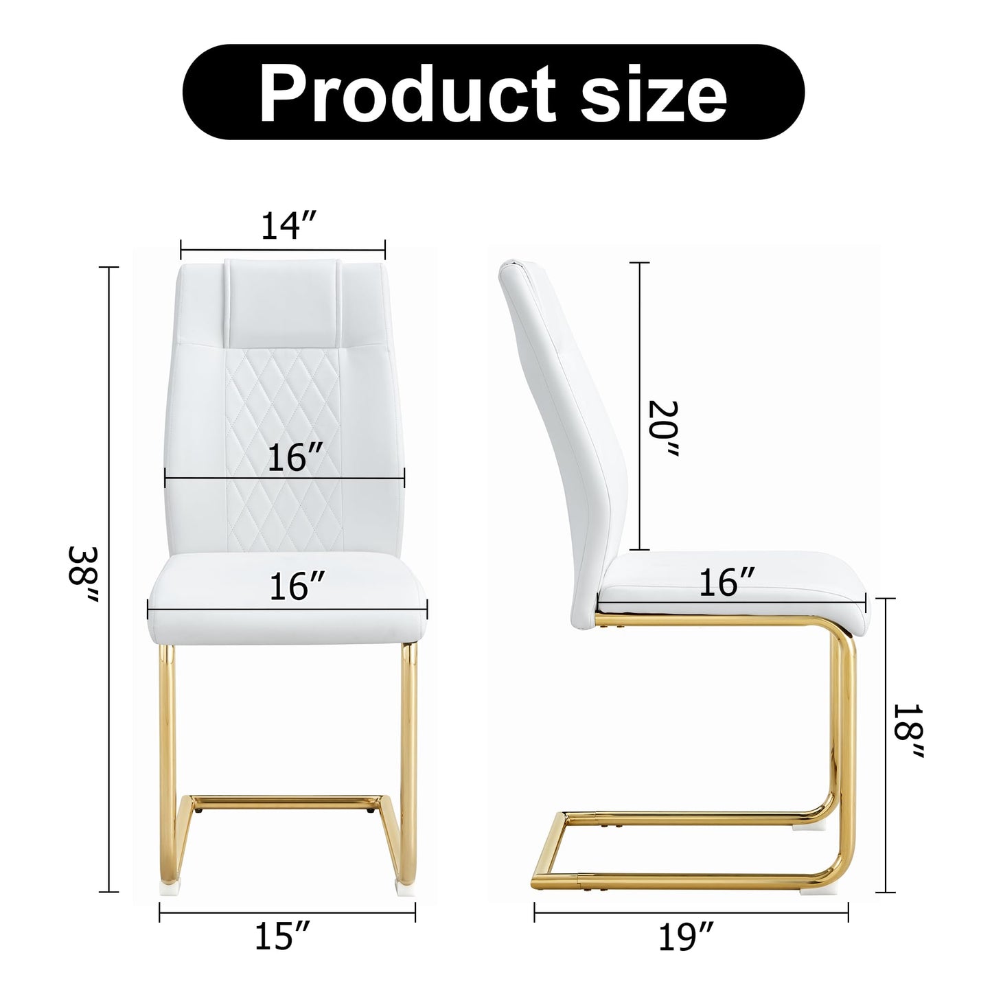 gopop Dining Table Set for 6, Kitchen Table Chairs Set of 6, 55" White High-Gloss Lacquered Tabletop & Electroplated Metal Frame, Modern Kitchen Tables with 6 Chairs for Dining Room