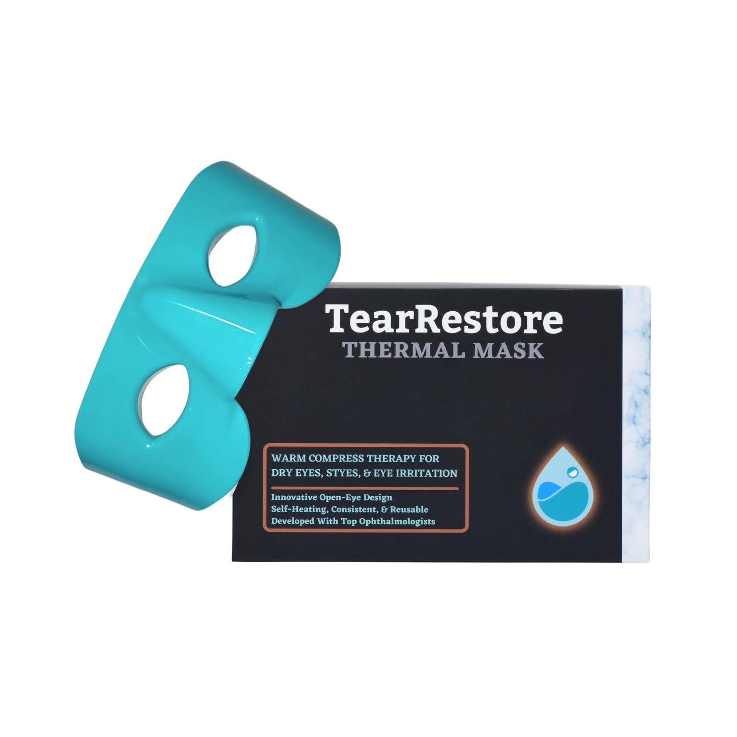TearRestore Heated Eye Mask for Dry Eyes – Self-Heating Reusable Open Eye Compress for Styes & Eye Irritation – No Microwave NeededDesign for Travel or Daily Wellness