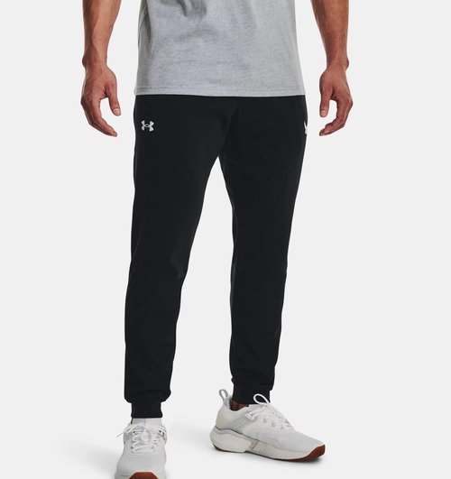 Under Armour Men's Project Rock Terry Joggers (as1, Alpha, l, Regular, Regular, Black/White - 002)