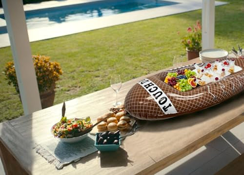 GiftExpress 2 Pack Inflatable Football Beverage Cooler, Floating Ice Serving Bar for Sports Party Decoration, Pool Party, ...
