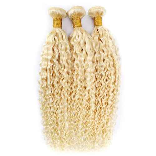 Condescension Human Hair Bundles 16 18 20 Inch Blonde 613 Jerry Curly Bundles Human Hair Unprocessed Brazilian Virgin Quick Weave Hair for Black Women