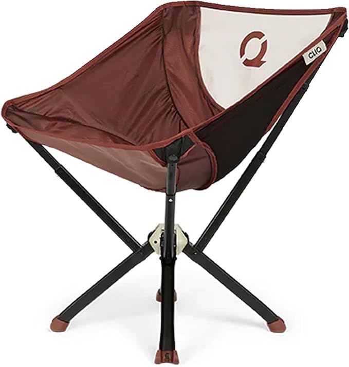 CLIQ ClassiQ 2.0 Camping Chair – Compact & Portable Folding Chair for Outdoors – Reinforced 400 lb Capacity – Quick-Setup Travel Chair for Camping, Beach, Tailgating & Hiking - Brick