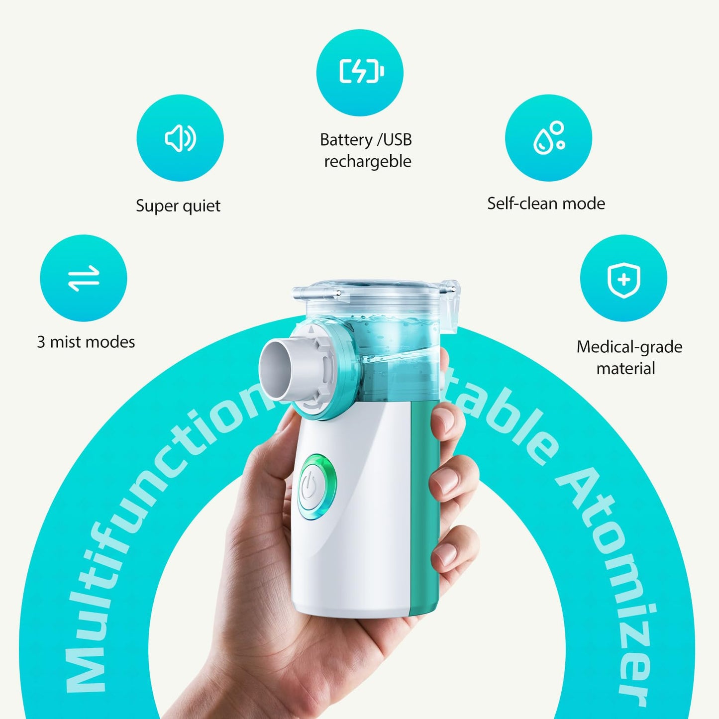 Portable Nebulizer for Adults and Kids - Quiet Nebulizer Machine for Adults and Kids,Travel Nebulizer,Handheld Baby Nebulizer,Mesh Nebulizer for Home Use