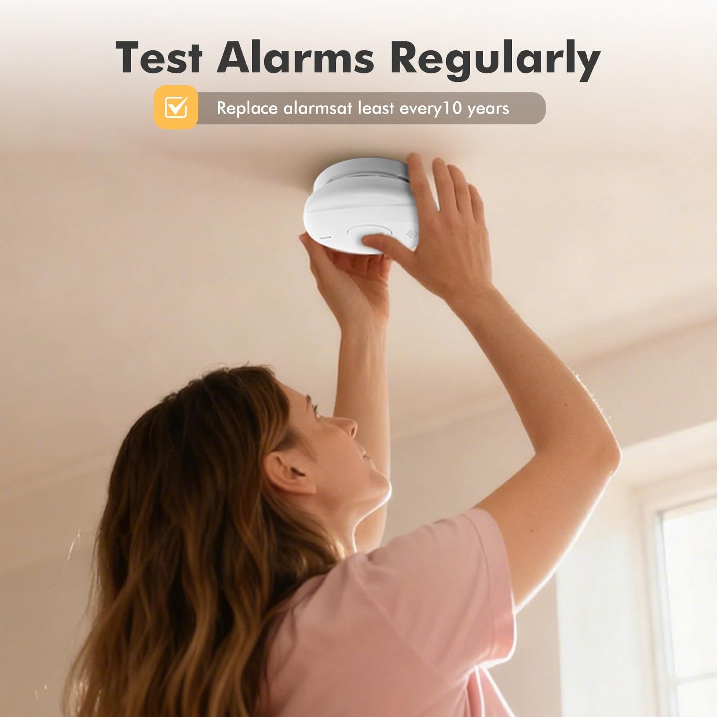 Smoke Detector Smoke and Carbon Monoxide Detector Smoke Detector Carbon Monoxide detectors 10-Year Battery Life, Battery-Powered Smoke and Carbon Monoxide Alarm Combination 3 Pack