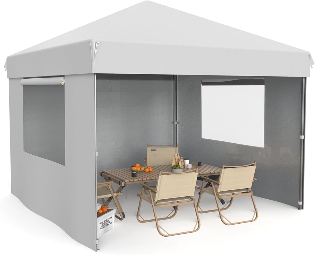 VerisShade 10x10 Pop Up Canopy Tent Outdoor Canopy with 3 Removable Sidewalls Heavy Duty Commercial Instant Tent Shelter W...
