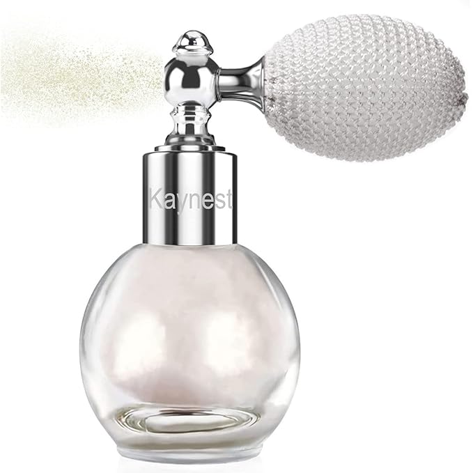 Face Body Hair Glitter Highlighter Spray, Pearl White High Gloss Shimmer Makeup Mist for Festival, Party, Rave Accessories