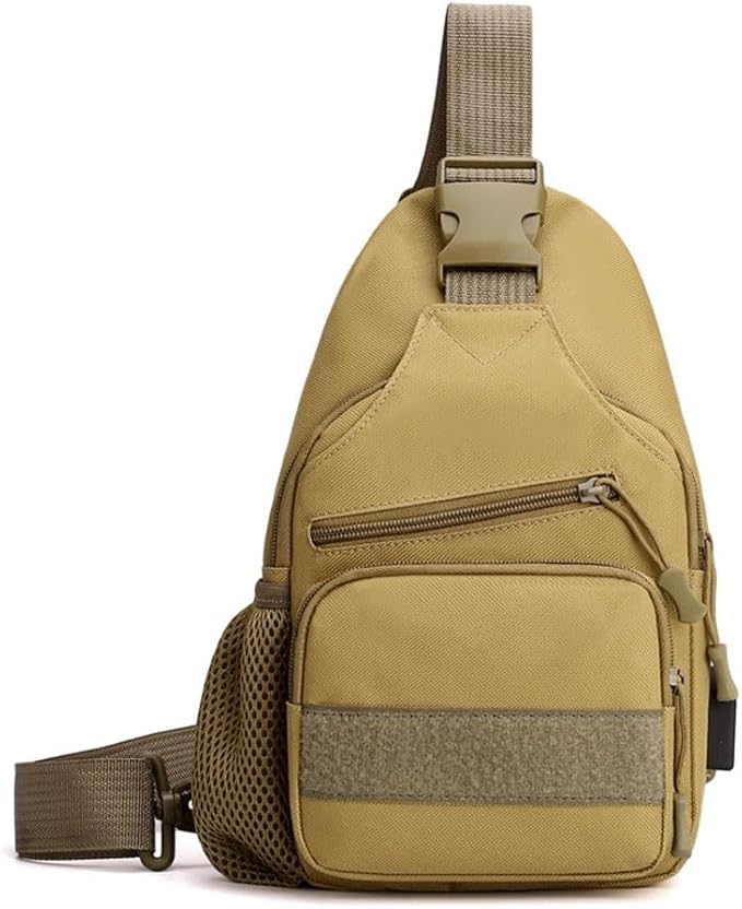 Tactical Crossbody Backpack for Men, Handiness Mountain Climbing, Lightweight Daypack for Biking Travel, Khaki