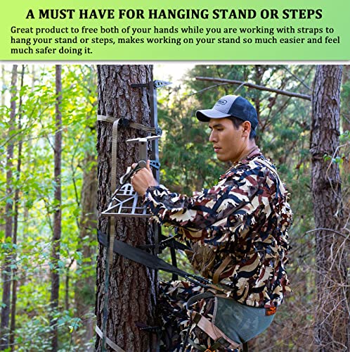 Huntury Linemans Belt For Hunting, Tree Climbing Strap, Adjust Length With One Hand, Lineman's Tether For Set Up Climbing ...