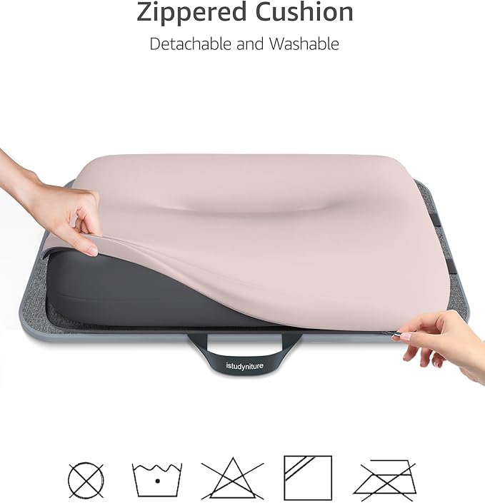 Lap Desk – Laptop Lap Desk with Cushion for Bed, Couch or Floor, Fits up to 17" Laptop, Built-in Slot, Non-Slip PVC Leather Top, Portable & Lightweight – Home Office, Istudyniture (Large, Beige)