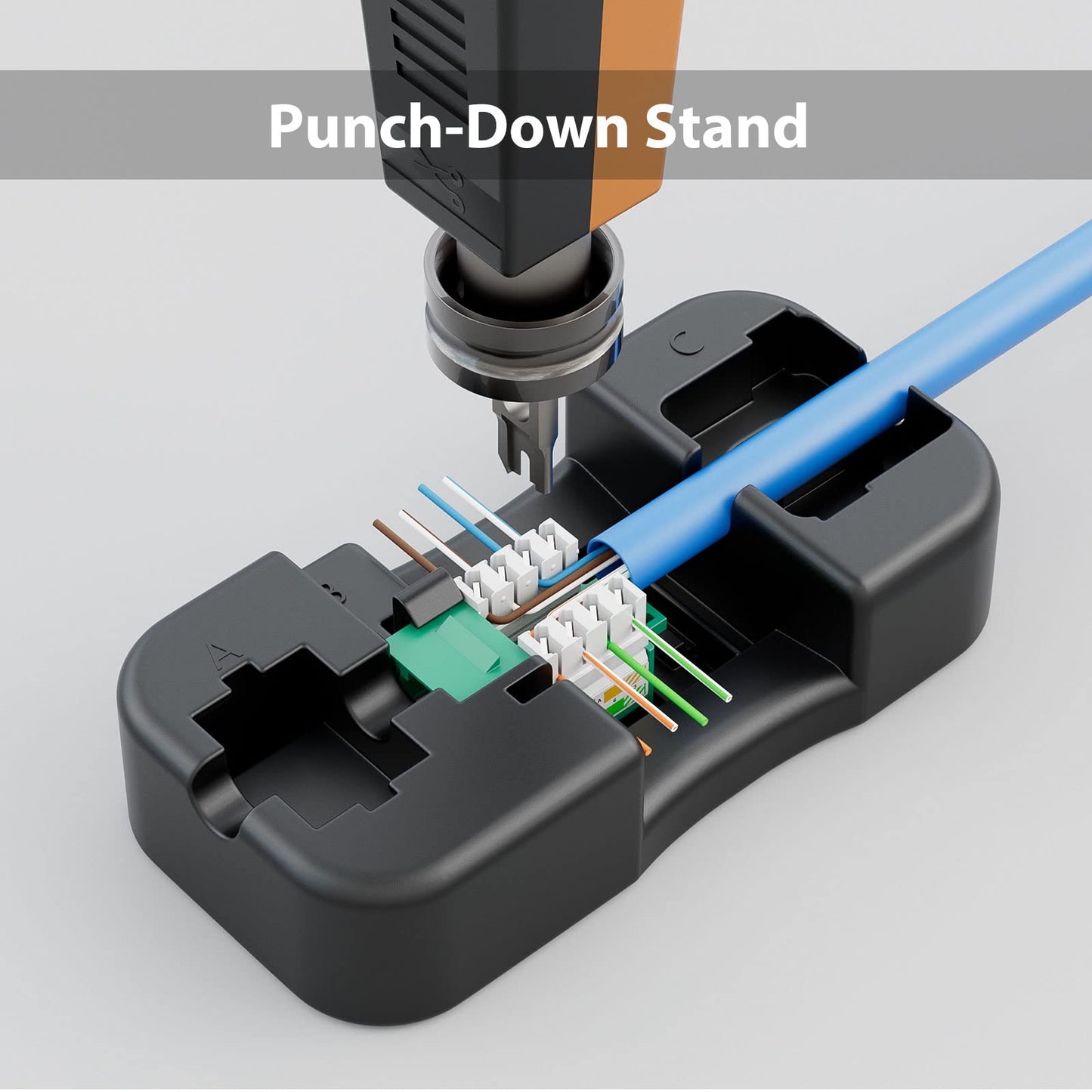 Iwillink Cat6 Keystone Jack And Punch-Down Stand, 50-Pack, Rj45 Ethernet Jack, 90-Degree Utp Modular Punch Down Adapter, Green