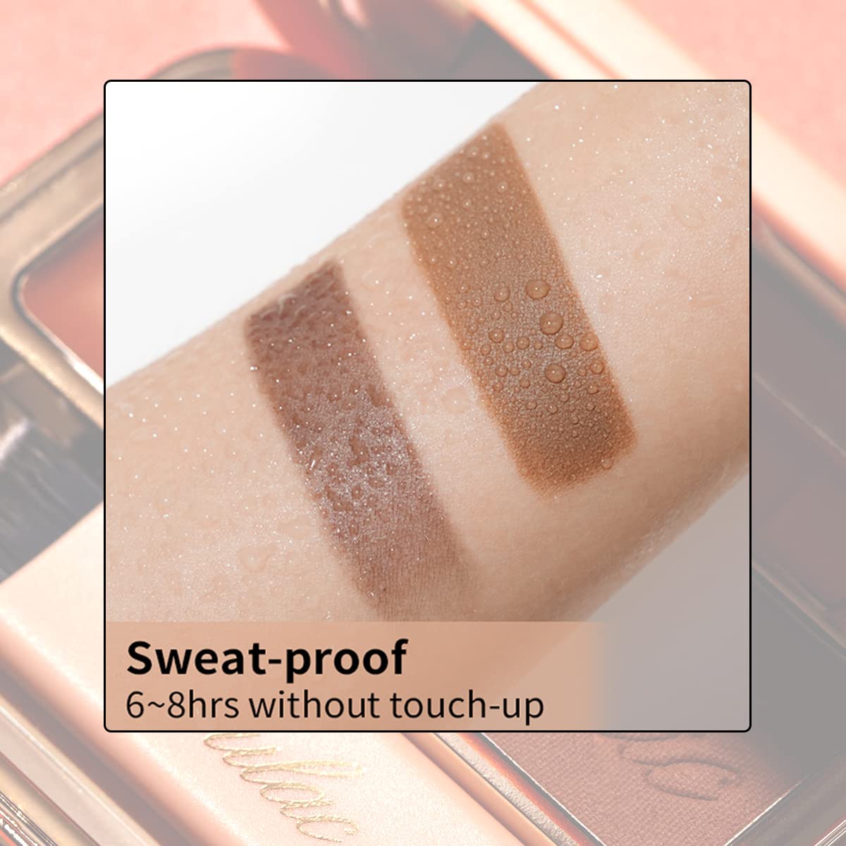 Oulac Waterproof Brown Eyebrow Powder Kit with Brow Brush 2 in1 Long Lasting Instant Eyebrow Pomade & Powder Natural Makeup for Sparse Brows 3.2 g/0.11 oz (Ginger）