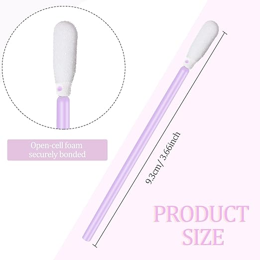 Zhengmy 500 Pieces Foam Cleaning Swabs Sponge Tip Swabs Foam Tip Sticks for Inkjet Printer Print Head, Camera Lens, Optical Equipment 3.66 Inch(Purple)